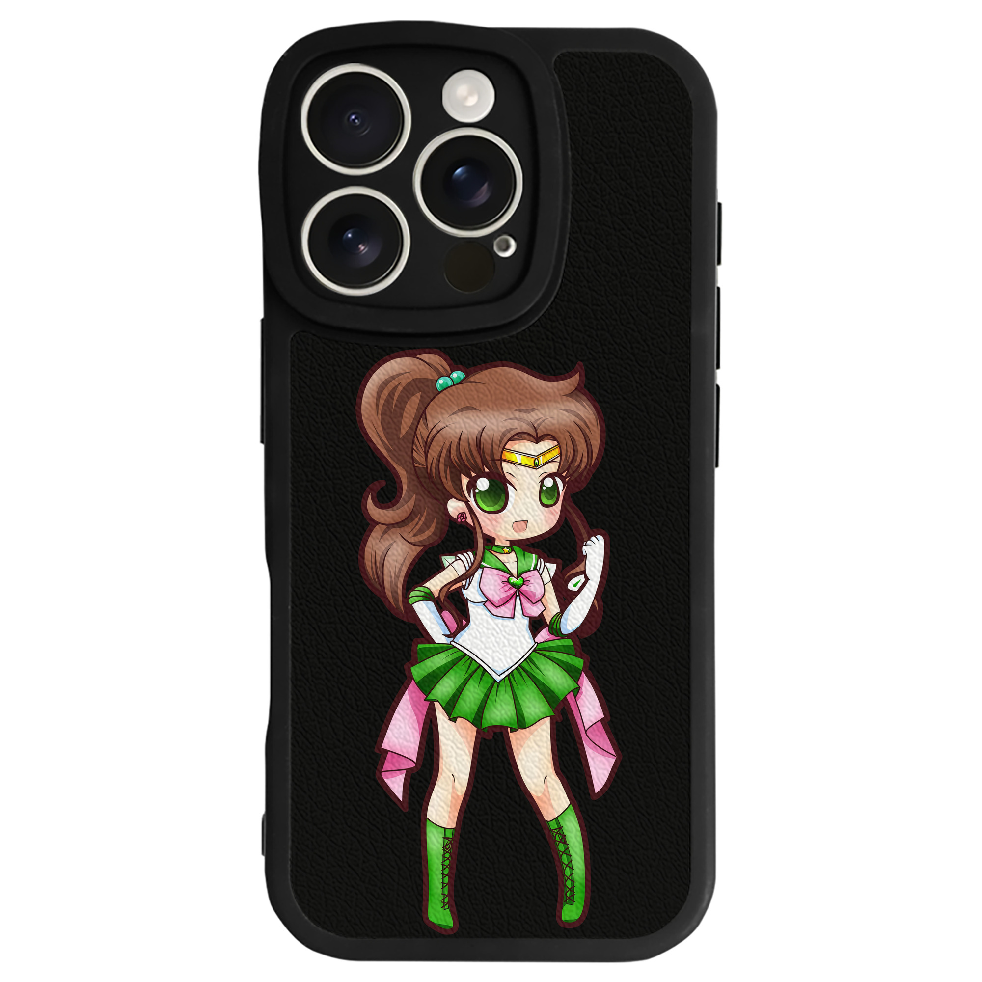（画像用） 美少女戦士セーラームーン 木野 まこと きの まこと Sailor Moon Kino Makoto （セーラージュピター；Sailor Jupiter） 【iPhone 16シリーズ対応】シリコンスマホケース（レザー調） 材質：シリコン